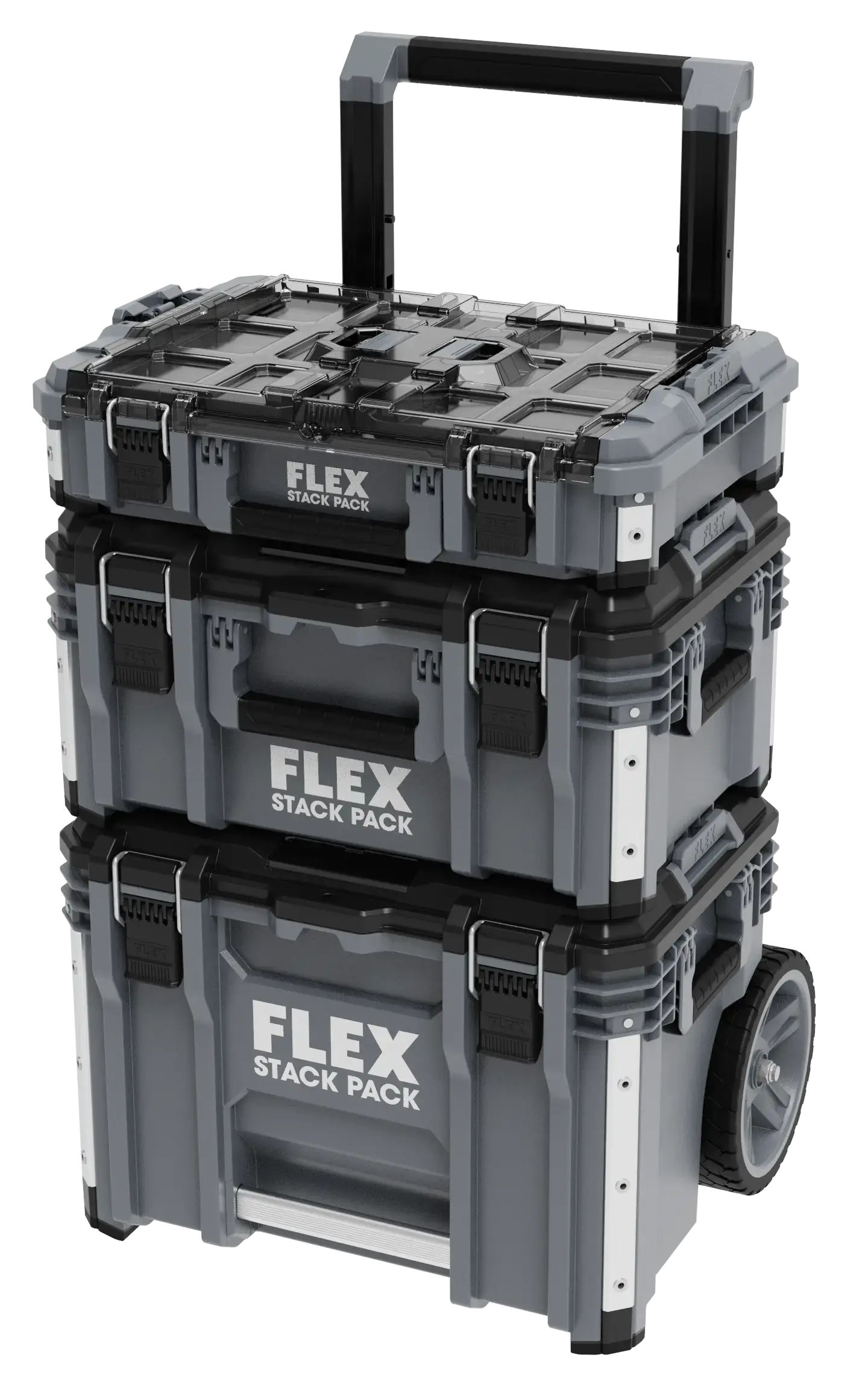 Flex 2 Drawer Plastic, Aluminium Tool Case Wheeled