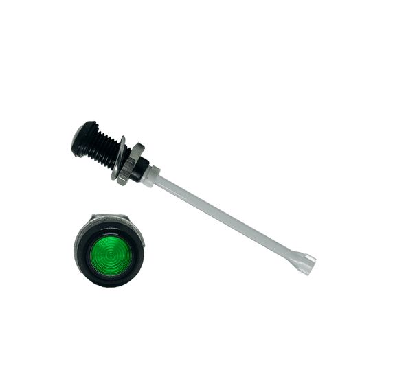 RHD-2160-F6PZG67PR Bivar, Panel Mount Vertical LED Light Pipe, Green Round Lens