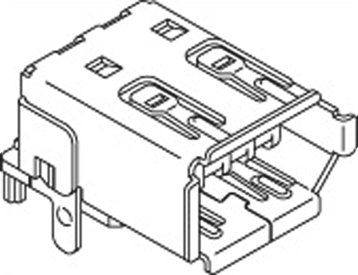 Molex, 53462 6 Way Right Angle Surface Firewire Connector Female