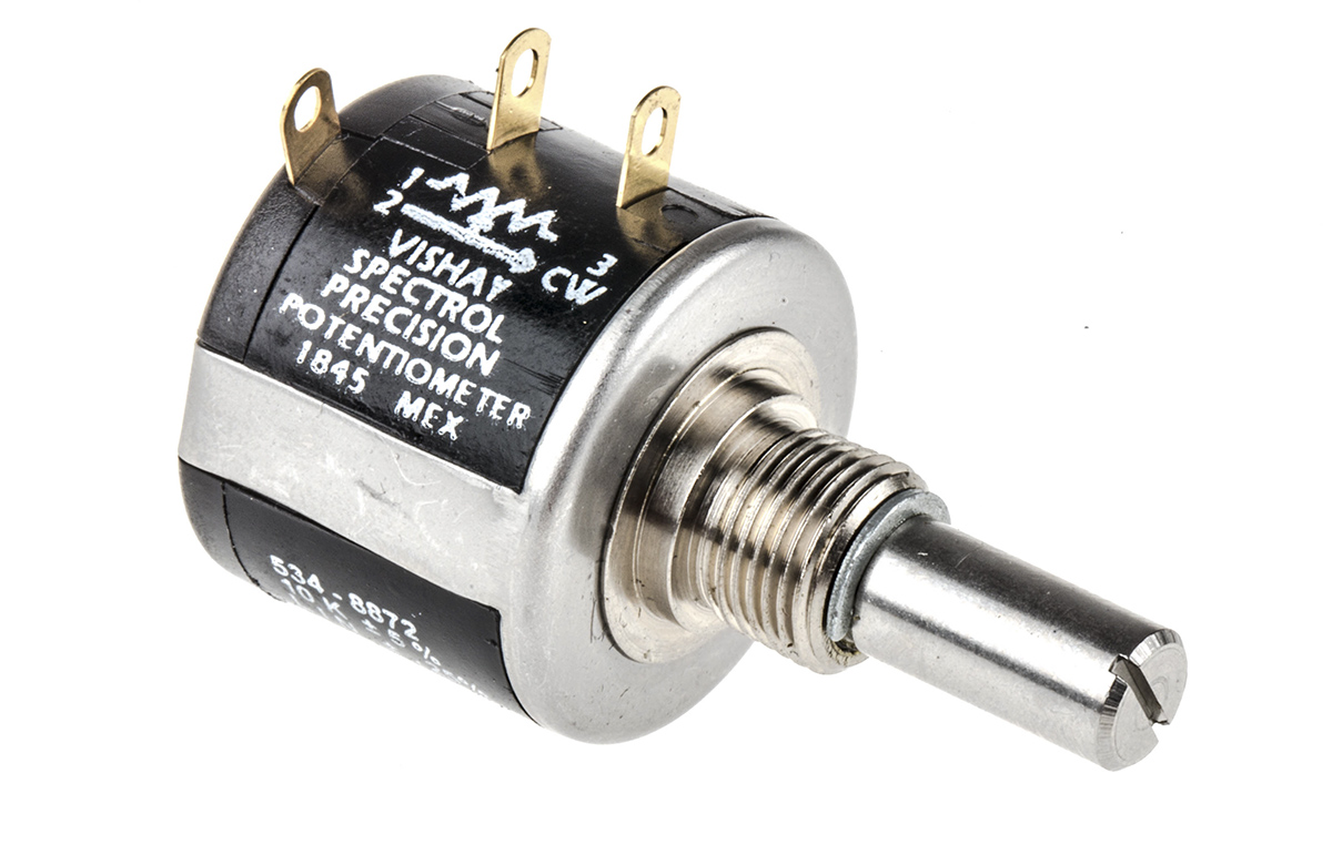 Vishay 534 10 kΩ Rotary Potentiometer 10-Turns 1-Gang Panel Mount, 534B1103JC8872