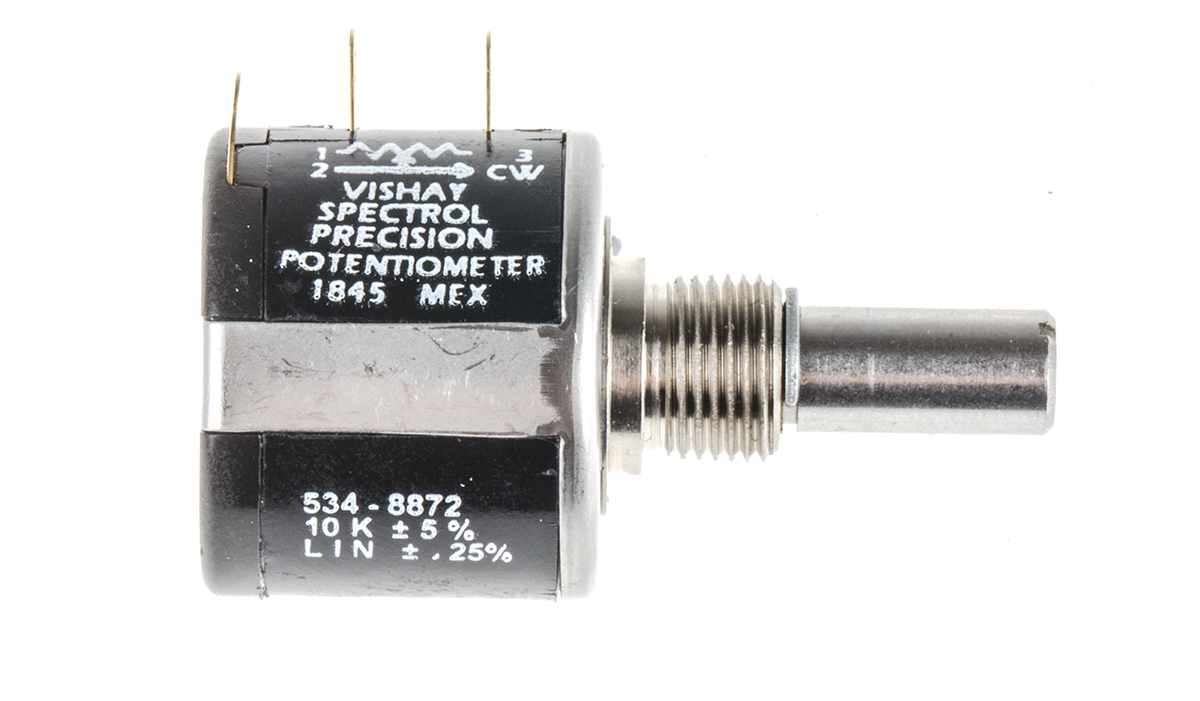 534b1103jc8872 Vishay 534 10 kΩ Rotary Potentiometer 10-Turns 1-Gang Panel Mount, 534B1103JC8872