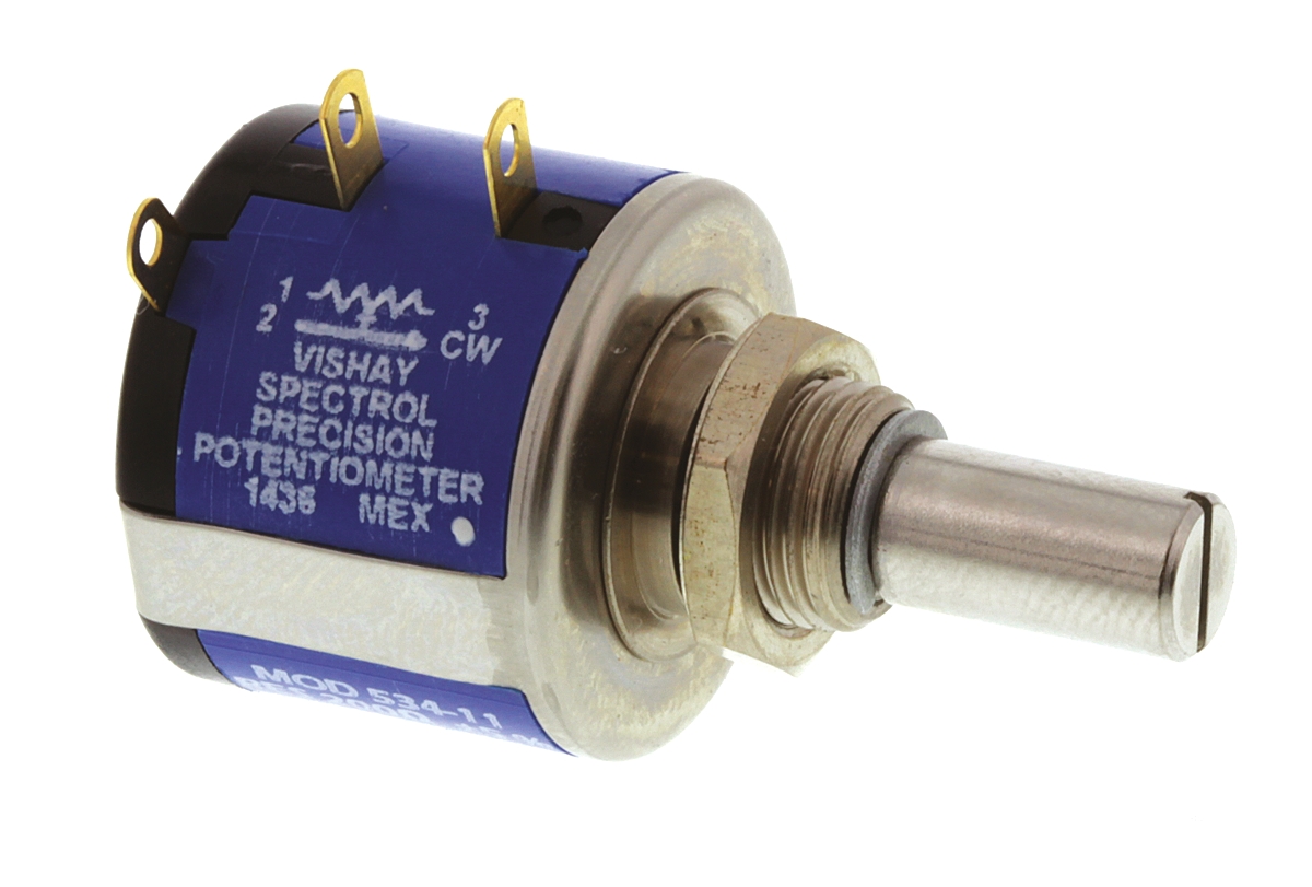 534b1201jl Vishay 534 200 Ω Rotary Potentiometer 10-Turns 1-Gang Panel Mount, 534B1201JL