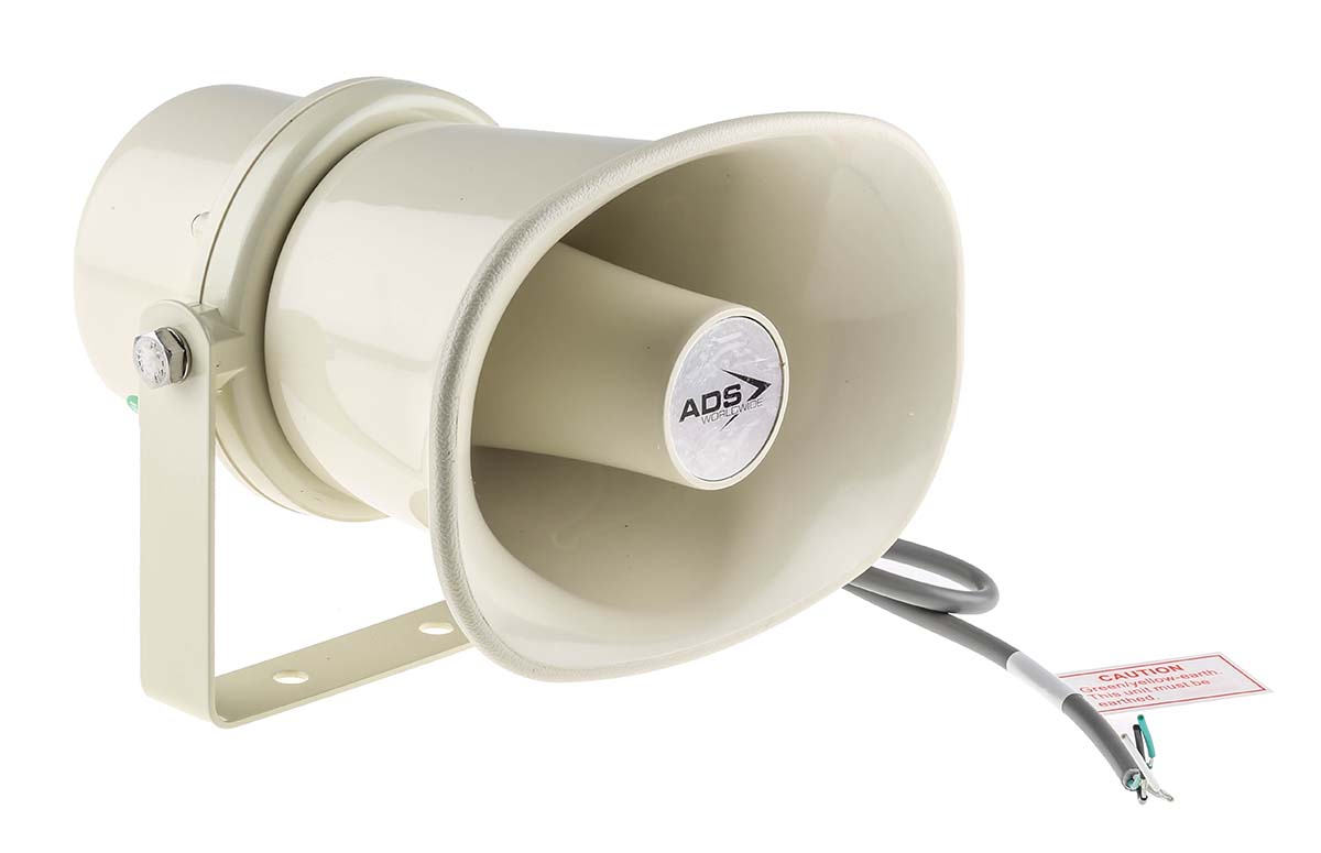 RS PRO 10W Beige Horn Horn Speaker 12.5 kHz, 315 Hz, IP66