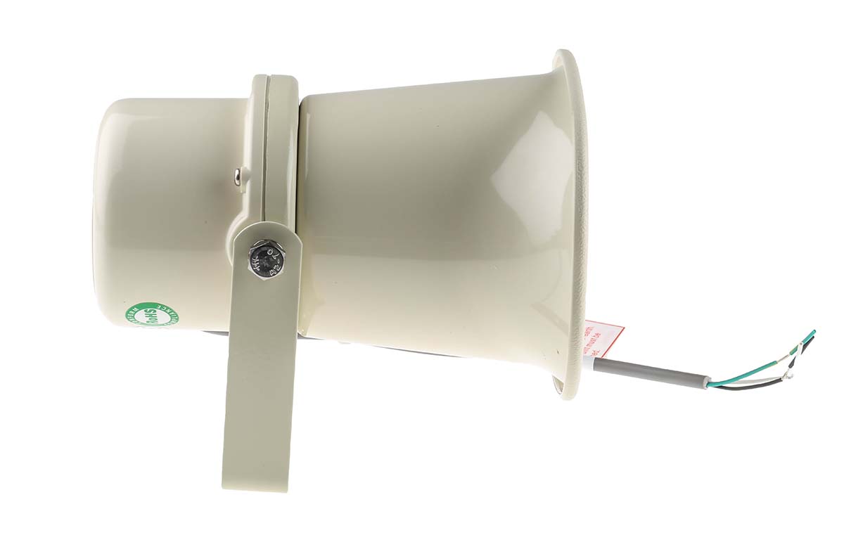 535-0322 RS PRO 10W Beige Horn Horn Speaker 12.5 kHz, 315 Hz, IP66