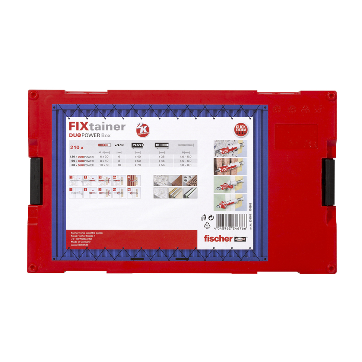 Fischer Fixings Masonry Fixing Kit, 210 piece Wall Plug kit