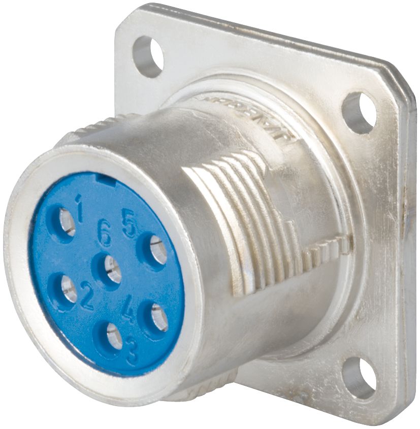 Jaeger Circular Connector, 8 Contacts, Panel Mount, Standard Connector, Female, IP50, IP54