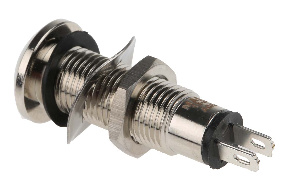 537-532-63 Marl 537 Series Panel Mount LED Indicator, Green Panel Mount Indicator, Solder Tab Termination 28V dc 16 mA, IP67, 8.1