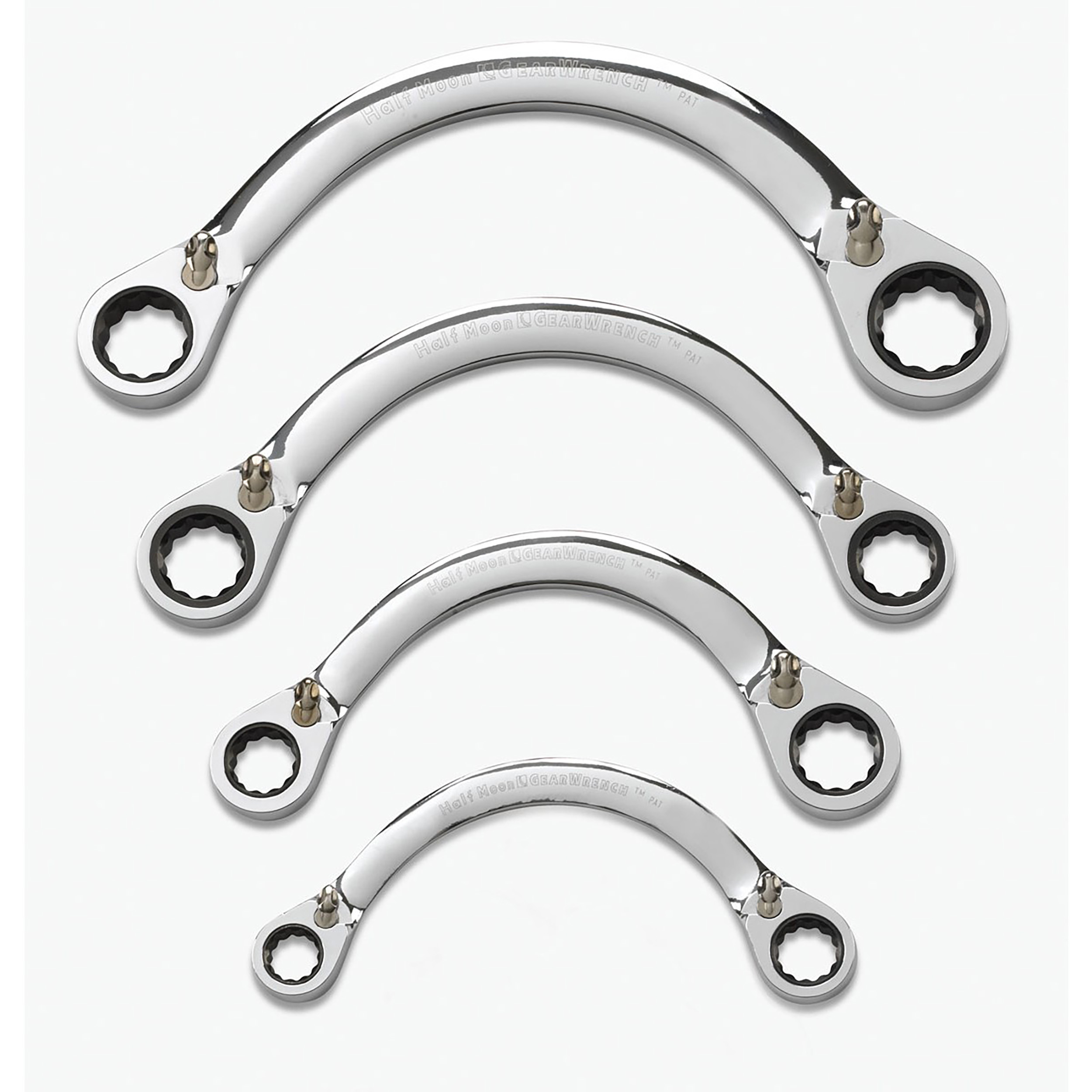 RS PRO 4-Piece Spanner Set, 3/8 x 7/16 To 3/4 x 7/8 in, Chrome Vanadium Steel
