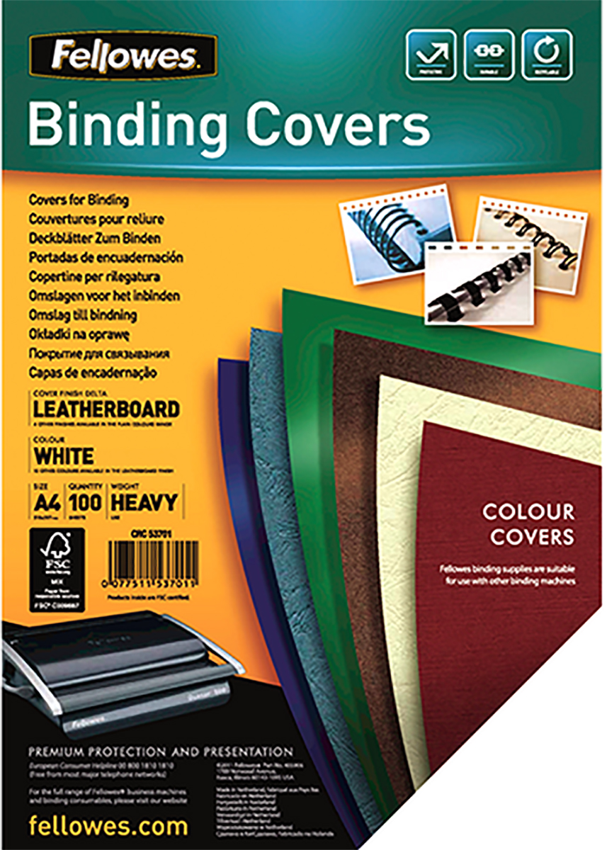 Fellowes White White A4 Binding Cover