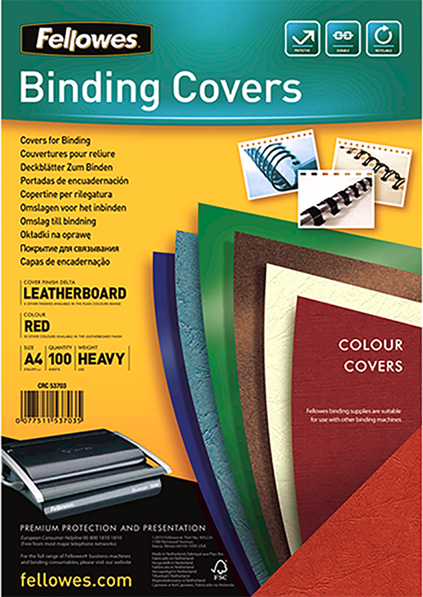 Fellowes Red Red A4 Binding Cover