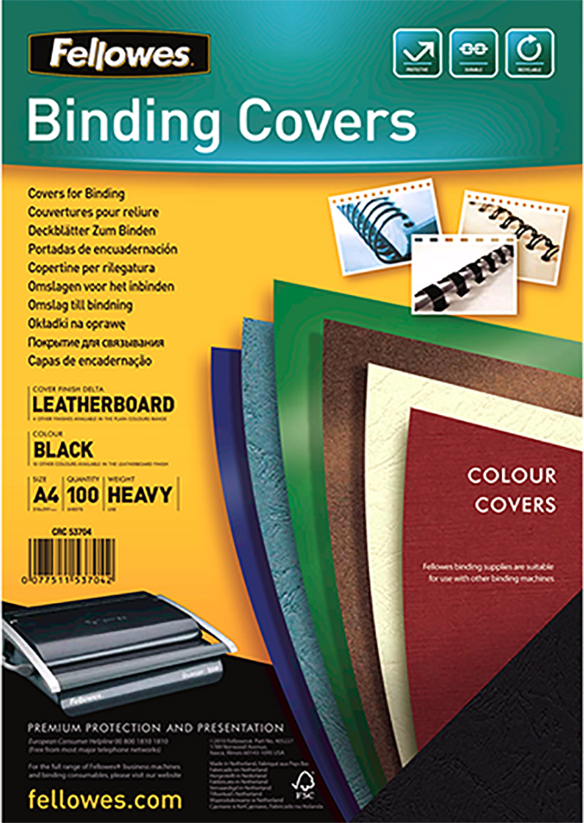 Fellowes Black Black A4 Binding Cover