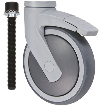 Tente Swivel Castor, 100 kg Capacity, 150 mm Wheel, Thermoplastic Rubber
