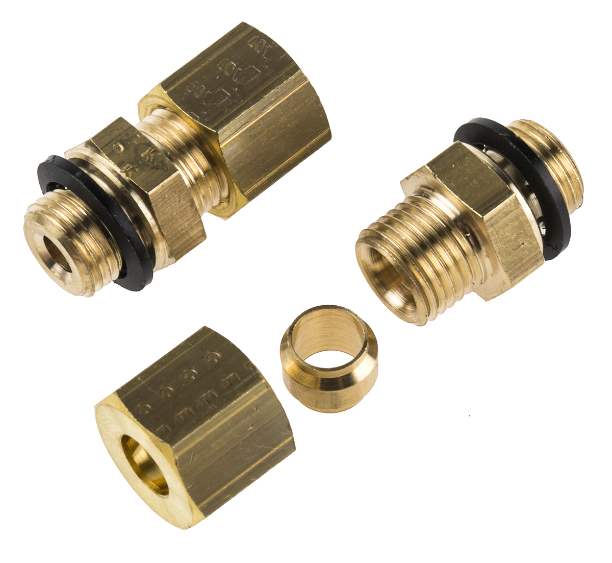 Legris Brass Pipe Fitting, Straight Compression Coupler, Male G 1/8in to Female G 1/8in 6mm