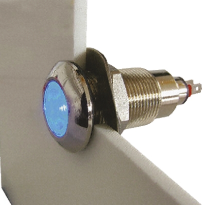 Marl 538 Series Panel Mount LED Indicator, White Panel Mount Indicator, Solder Tab Termination 28V dc 16 mA, IP67, 12.7