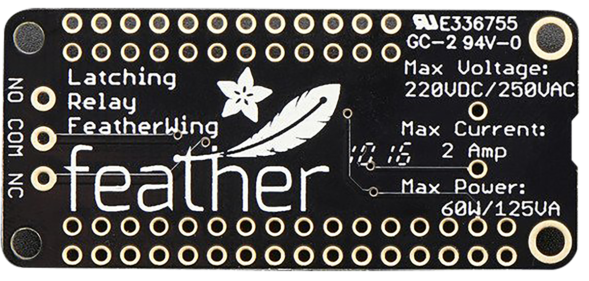 2923 ADAFRUIT INDUSTRIES FeatherWing Latching Relay for Adafruit Feather