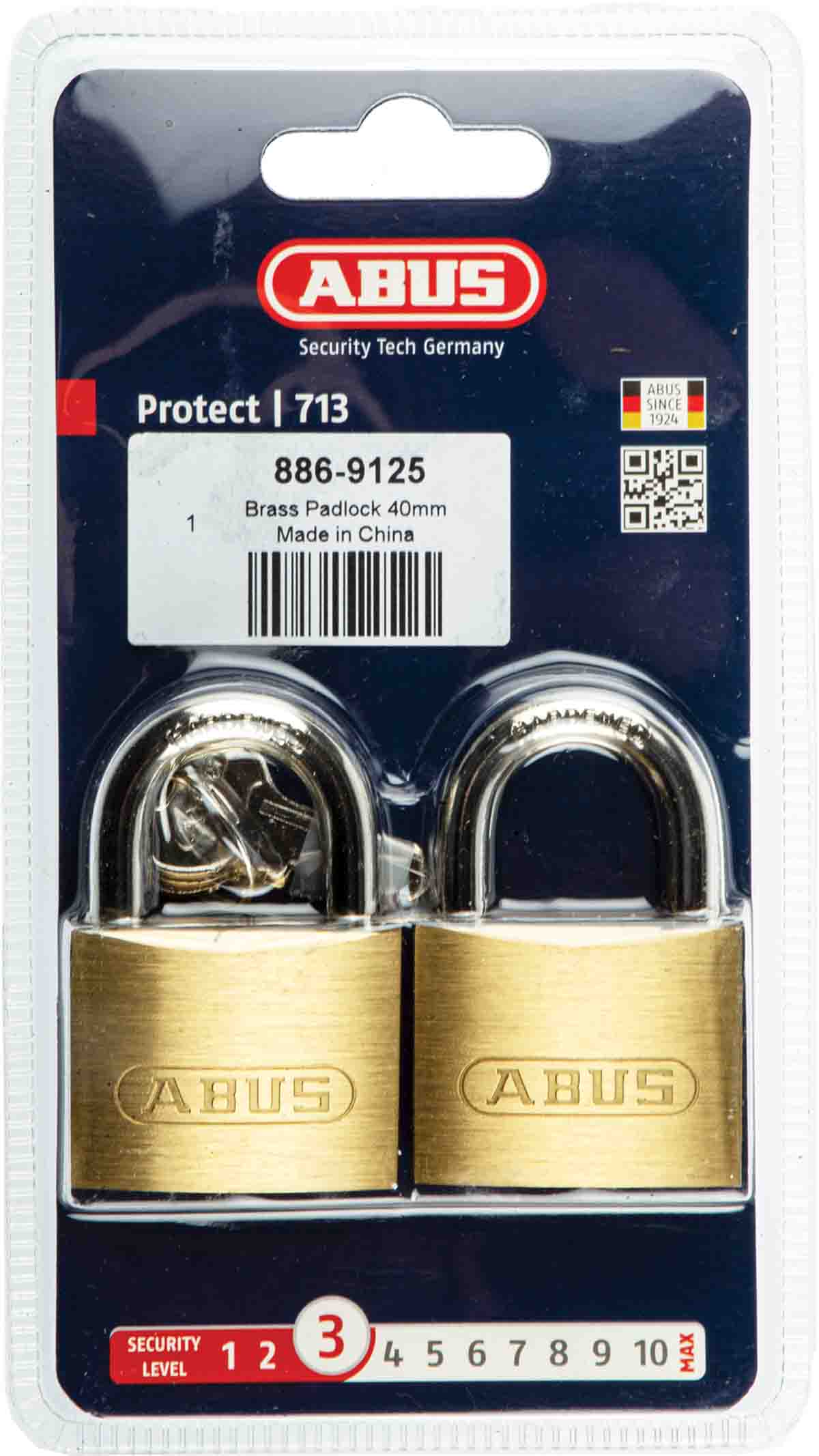 53967 ABUS Key Brass Padlock Weatherproof, 6 mm Shackle, 39mm Body