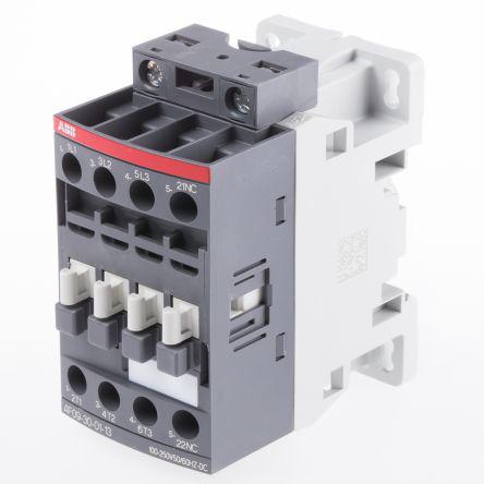 ABB AF Range AF09 3 Pole Contactor, 3NO, 7 A, 4 kW, 100 → 250 V ac/dc Coil