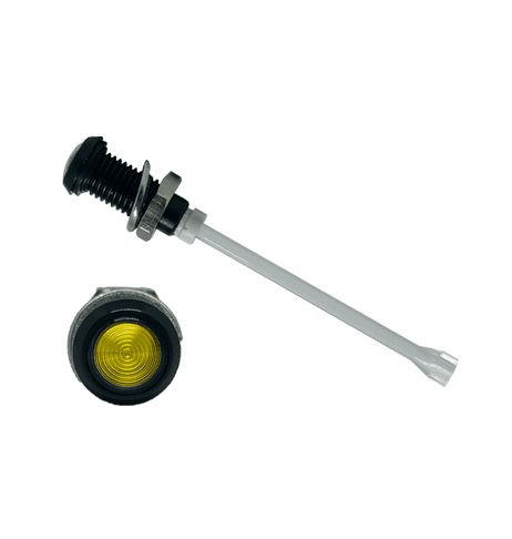 RHD-1640-F9PZY67PR Bivar, Panel Mount Vertical LED Light Pipe, Yellow Round Lens