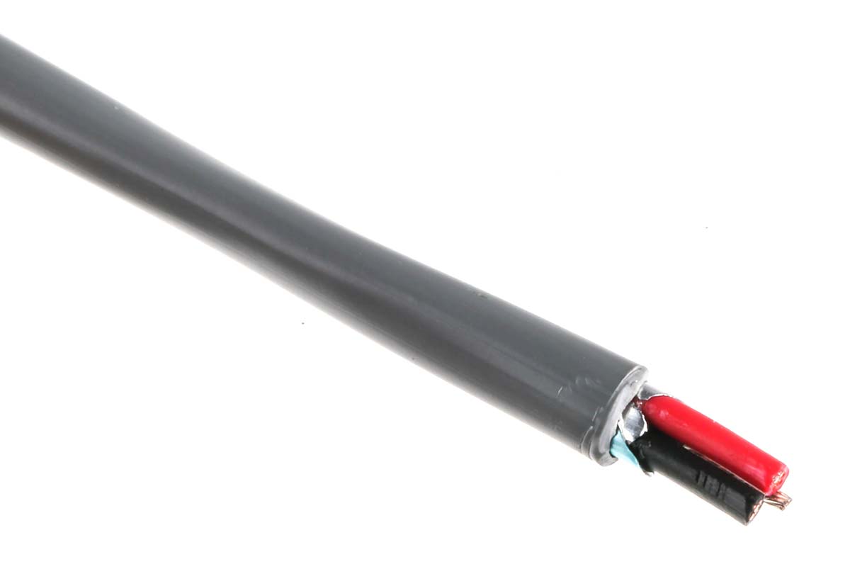 Belden 5400FE Control Cable, 2 Cores, 0.52mm² 20 AWG, Screened, 152 m, Grey Polypropylene Sheath
