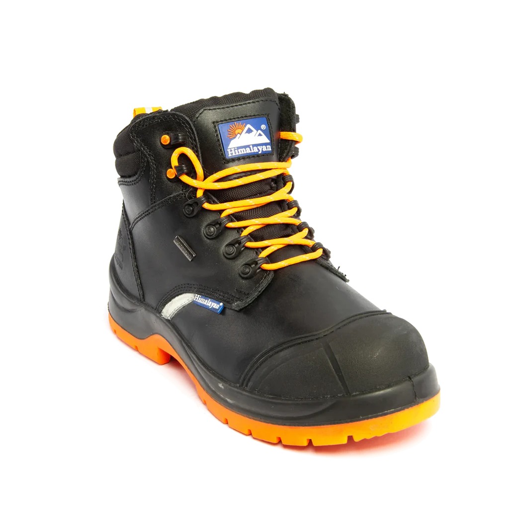 Himalayan 5402 Black, Orange Steel Toe Capped Unisex Safety Boots 6, EU 40 EN ISO 20345:2011
