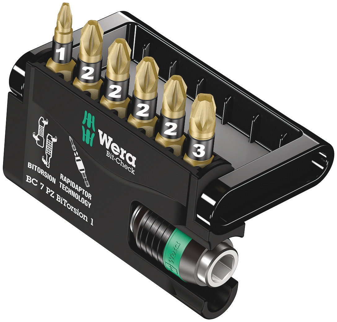Wera Driver Bit Set 7 Pieces, Hexagon, Pozidriv