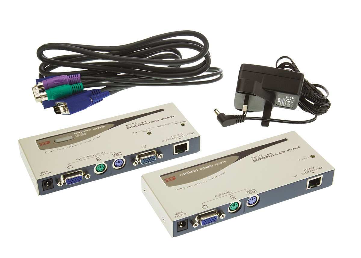Rextron 1 PS2 Extender Pair VGA over Catx KVM Extender 150 m