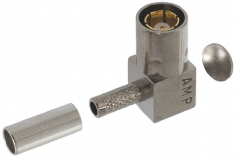 TE Connectivity SMB Series Cable Male SMB, 50 Ω, Right Angle Body Crimp