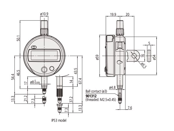 543-790b-10 Mitutoyo 543-790B-10 Plunger Digital Indicator 12.7 mm Max. Measurement, 0.001 mm Resolution, 0.003 mm Accuracy