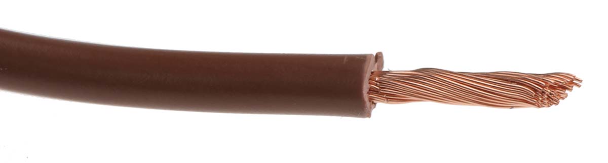 544-1771 RS PRO H07V-K Series Brown 2.5 mm² Hook Up Wire, 13 AWG, 50, 100 m, Polyvinyl Chloride