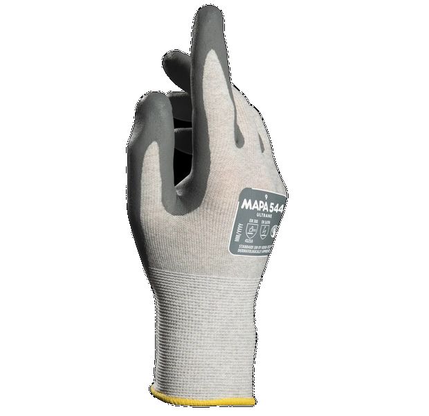 Mapa ULTRANE 544 Grey Carbon, Polyamide Glove, Size 8, Nitrile Foam Coating