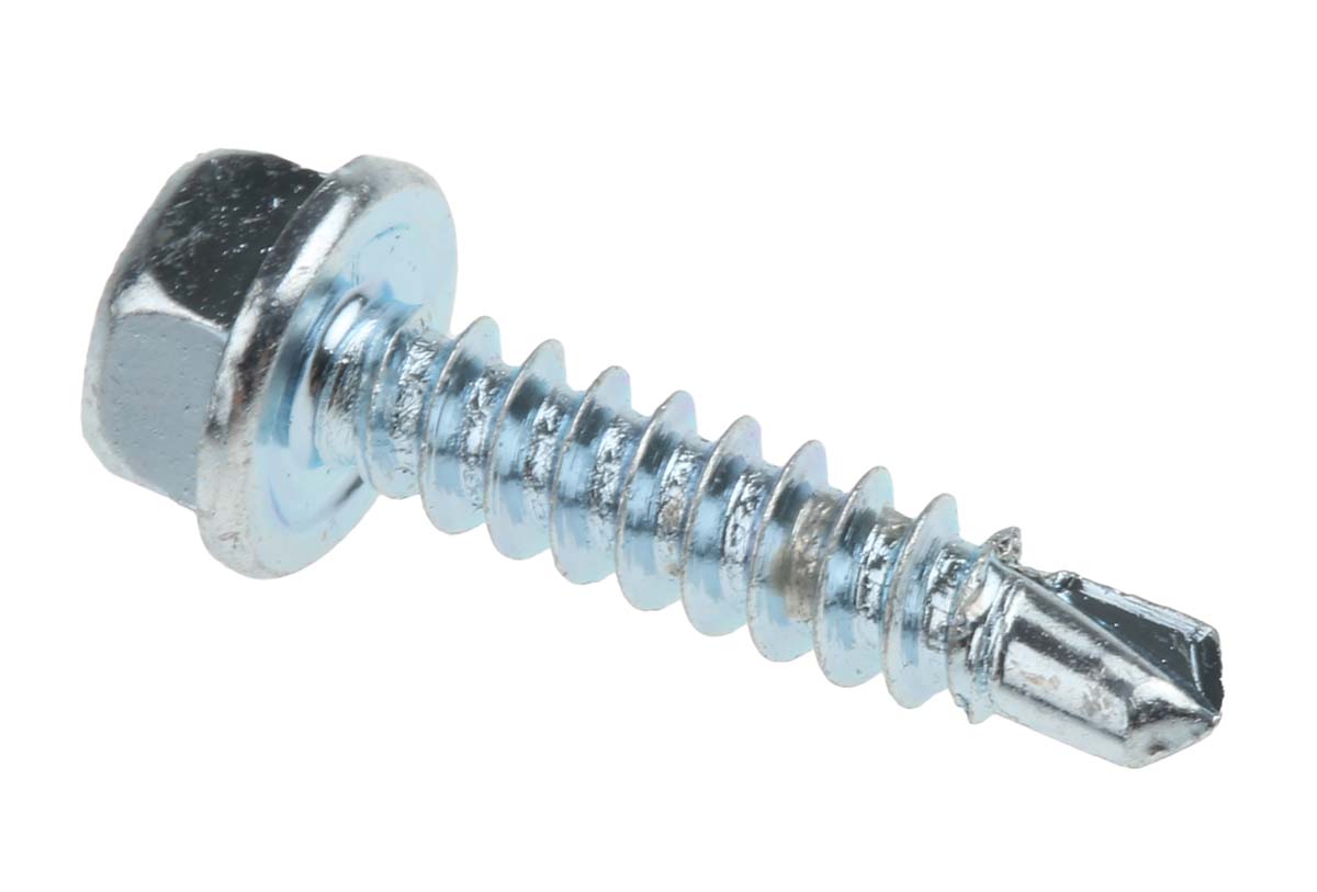 RS PRO Bright Zinc Steel Self-Drilling Screw 4.2 mm 19 mm