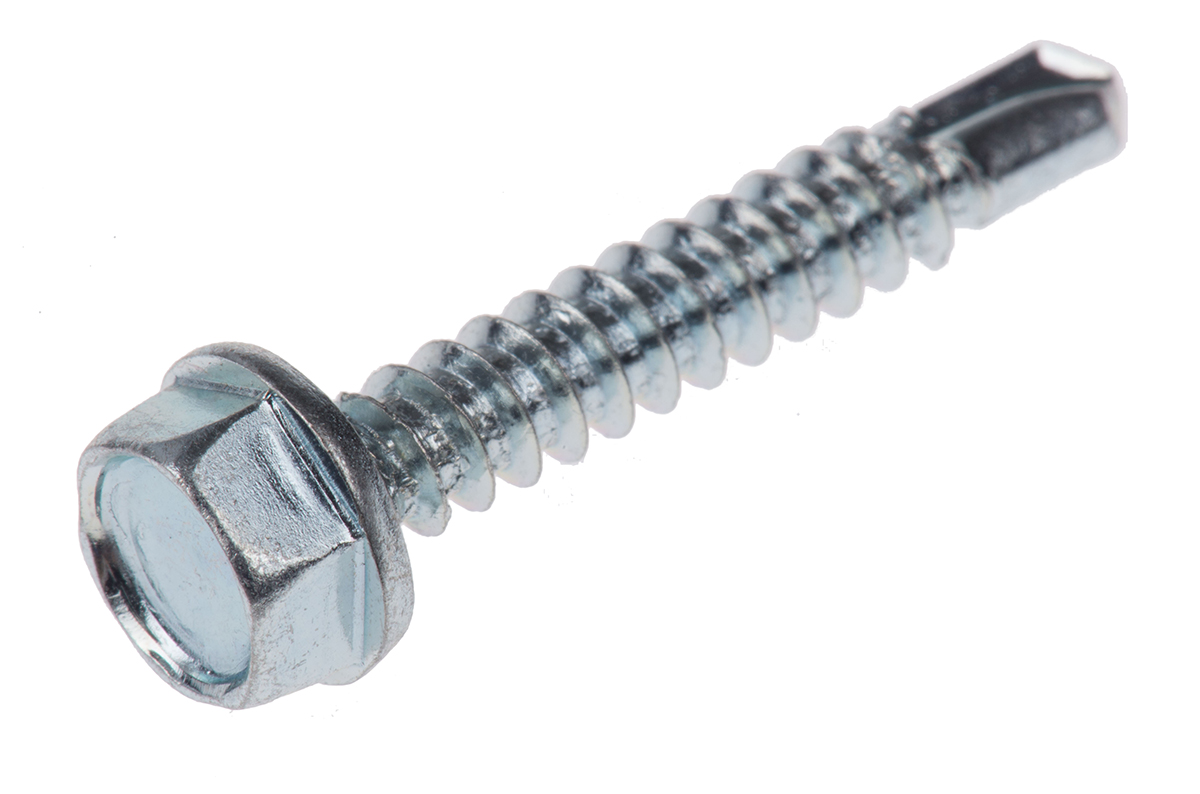 546-5828 RS PRO Bright Zinc Steel Self-Drilling Screw 4.2 mm 25 mm