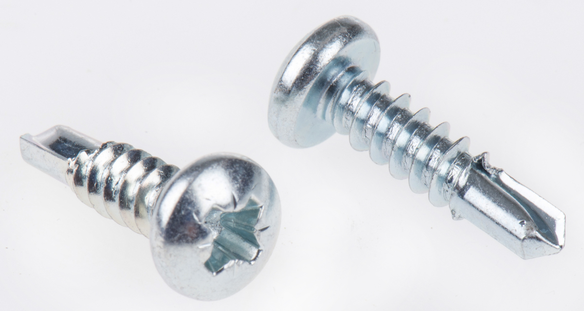 RS PRO Bright Zinc Steel Self-Drilling Screw 4.2 mm 16 mm