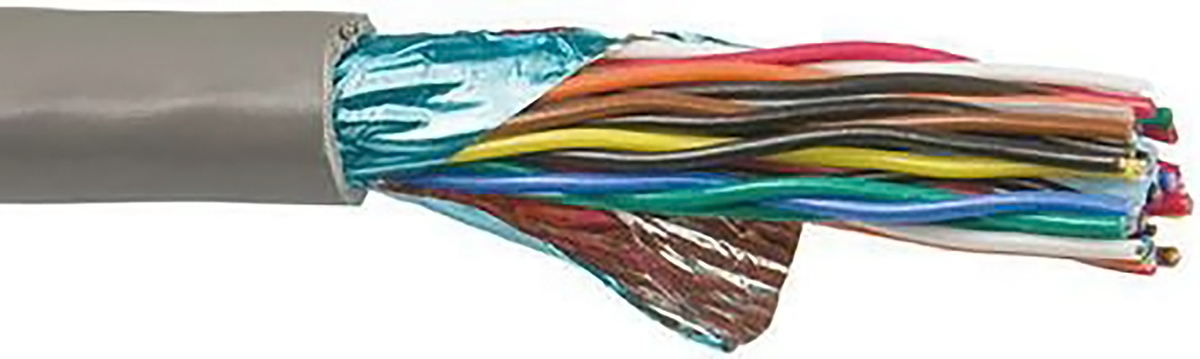 Alpha Wire Alpha Essentials Communication & Control Series Data Cable, 9 Pairs, 30 m, Grey Sheath Polyvinyl Chloride