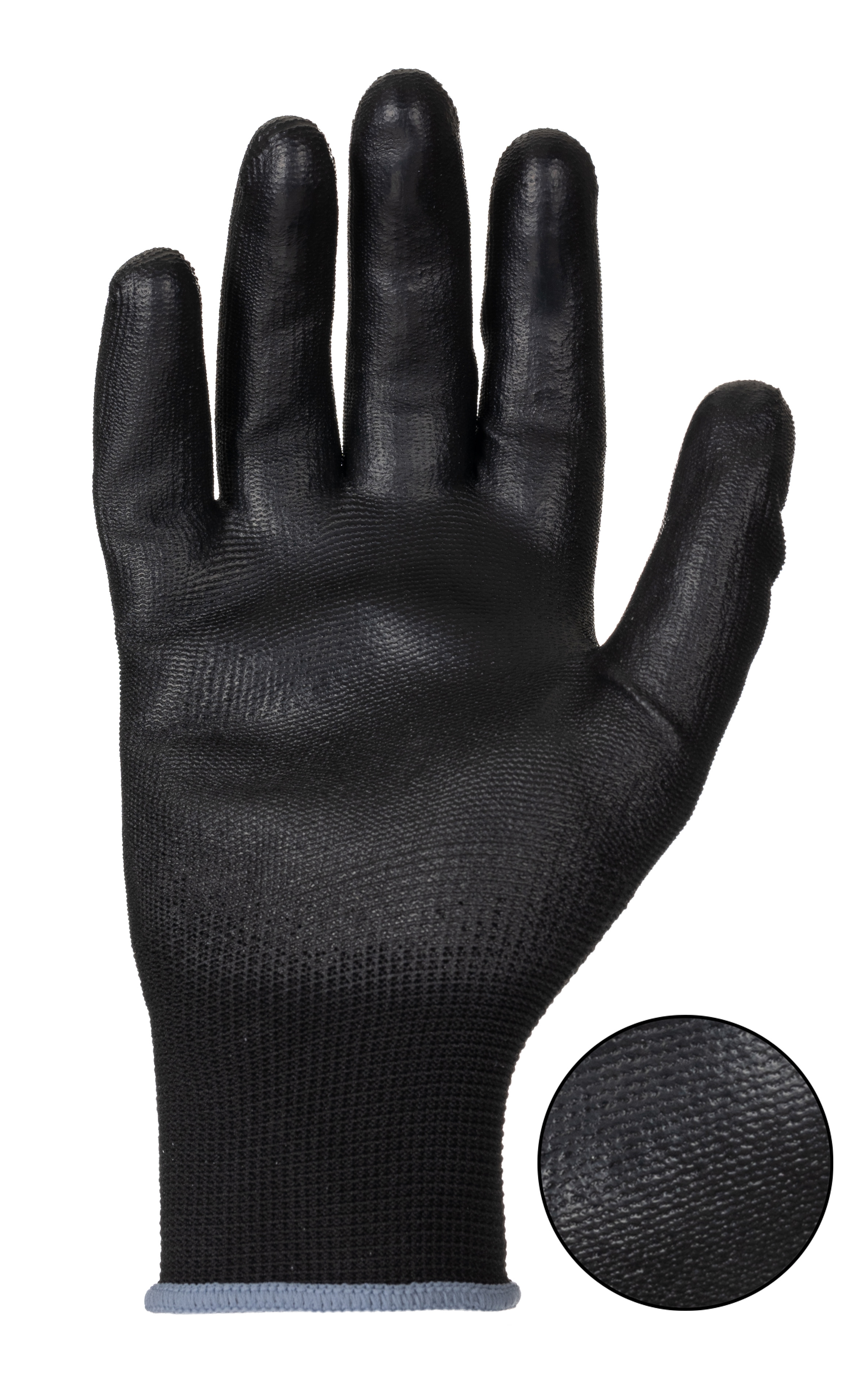 548 Mapa  Black Textile Work Gloves, Size 8, Polyurethane Coating