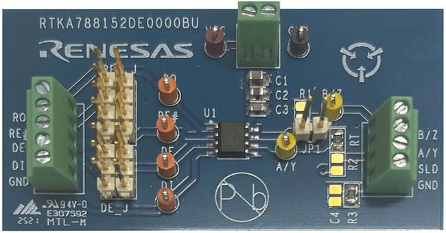 Renesas Electronics RTKA788152DE0000BU Evaluation Board RAA78815x RF Transceiver Evaluation Board for RS-485