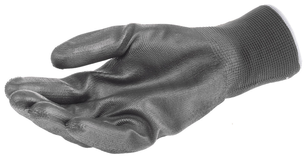 548 Mapa  Black Textile Work Gloves, Size 10, Polyurethane Coating