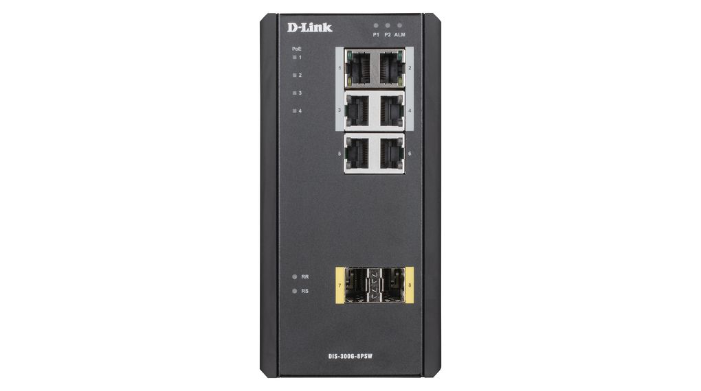 D-Link 8-Port Industrial Gigabit Managed PoE Switch, Managed 8 Port Managed Switch With PoE