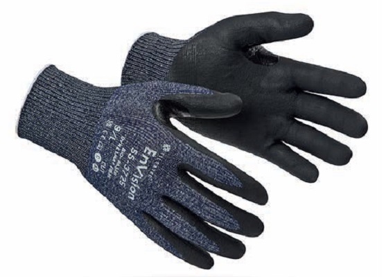 Tilsatec EnVision Coating: Black, Liner: Dark Blue Yarn Work Gloves, Size 6, Microfoam Coating