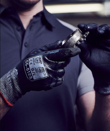 55-5123-07 Tilsatec 55-5123 Black, Grey HPPE, Polyamide, Polyethylene Terephthalate, Spandex, Steel Glove, Size 7, Nitrile Coating