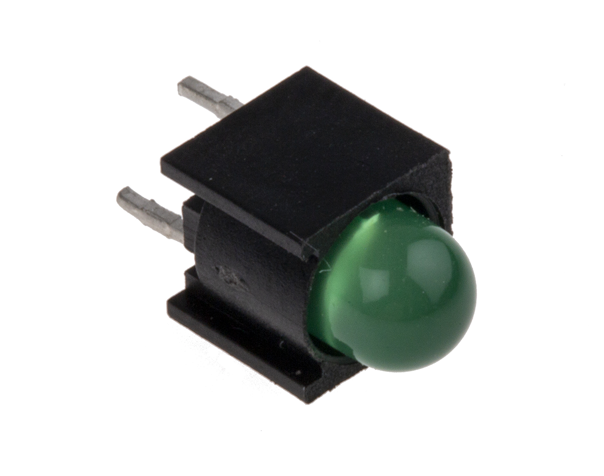 Dialight 550-0204F Green Top PCB LED Indicator, 1 LEDs 5 mm (T-1 3/4) 2.1 V