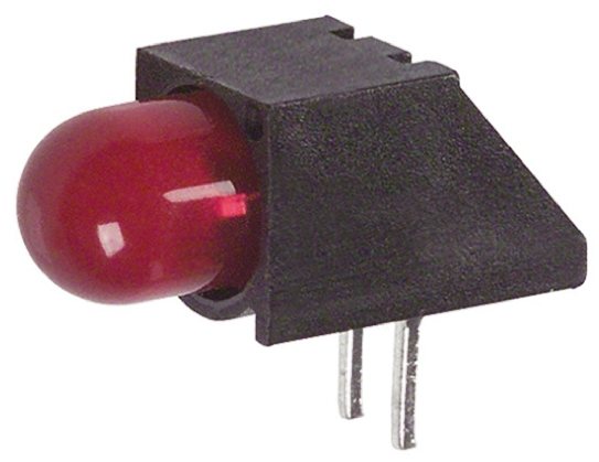 550-0507f Dialight Red Right Angle PCB LED Indicator, 1 LEDs 5 mm (T-1 3/4) 7.5 V