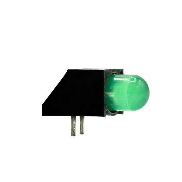 Dialight 550-0707F Green Right Angle PCB LED Indicator, 1 LEDs 5 mm (T-1 3/4) 7.5 V