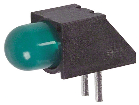 550-0707f Dialight 550-0707F Green Right Angle PCB LED Indicator, 1 LEDs 5 mm (T-1 3/4) 7.5 V