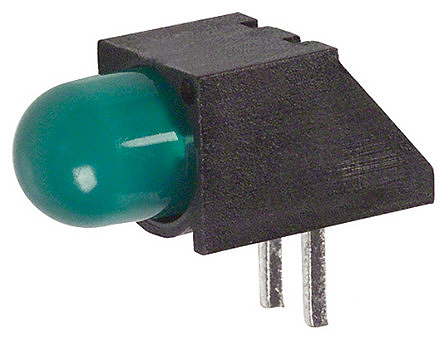 Dialight 550-0807F Yellow Right Angle PCB LED Indicator, 1 LEDs 5 mm (T-1 3/4) 7.5 V