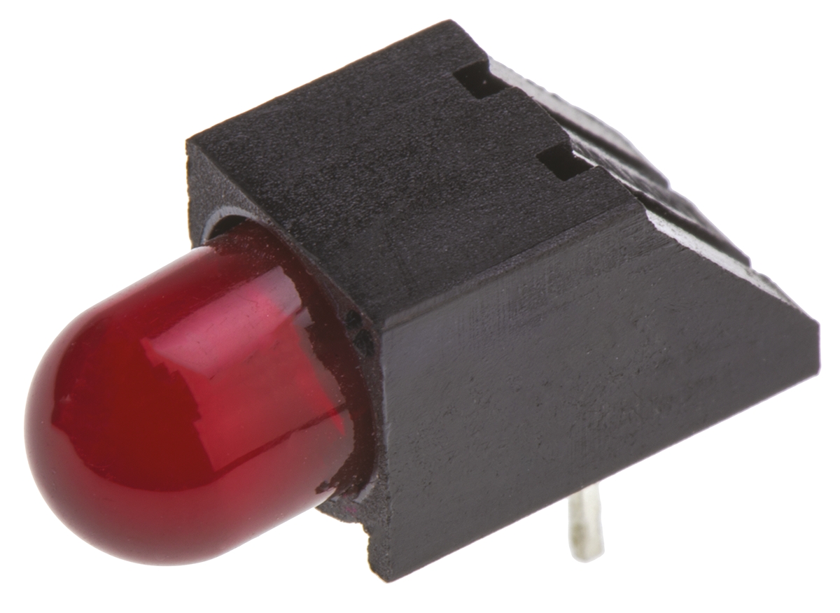 Dialight 550-1107F Red Right Angle PCB LED Indicator, 1 LEDs 5 mm (T-1 3/4) 1.8 V