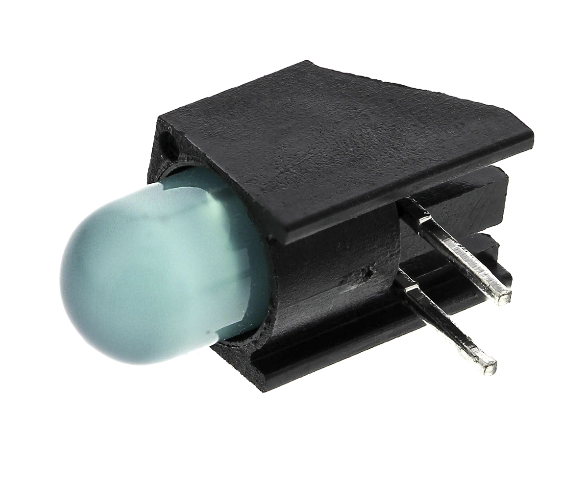 Dialight 550-1307F Green Right Angle PCB LED Indicator, 1 LEDs 5 mm (T-1 3/4) 1.8 V