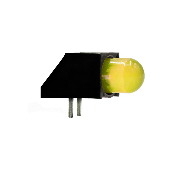 Dialight 550-2307F Yellow Right Angle PCB LED Indicator, 1 LEDs 5 mm (T-1 3/4) 2.6 V