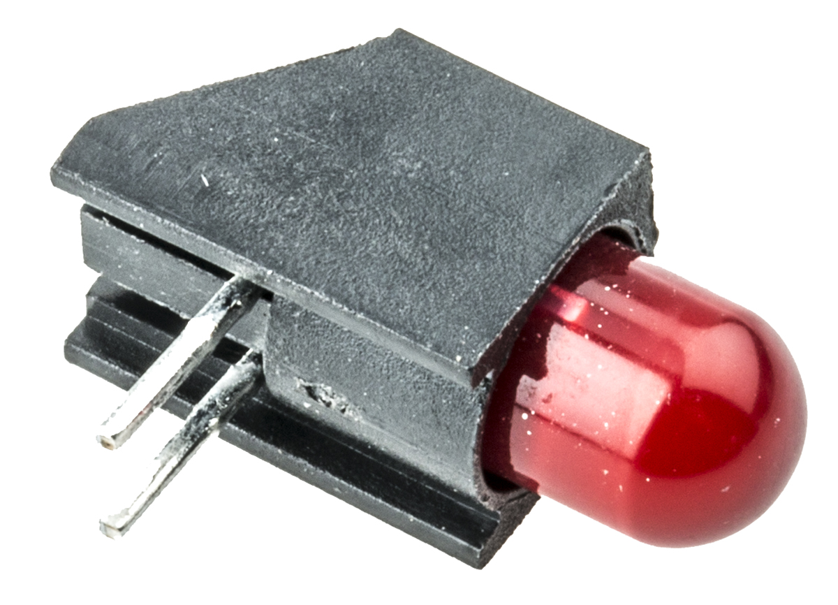 Dialight 550-2407F Red Right Angle PCB LED Indicator, 1 LEDs 5 mm (T-1 3/4) 2.5 V