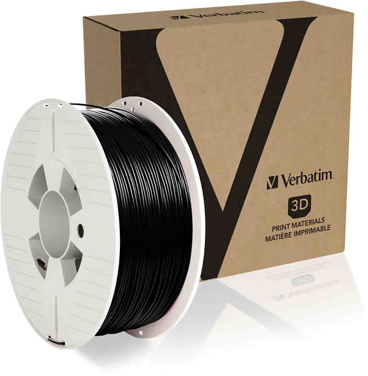 55052 Verbatim 1.75 mm Black PET-G 3D Printer Filament, 1 kg